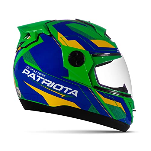 Capacete Fechado Evolution G8 Brasil Patriota Verde/Azul 56