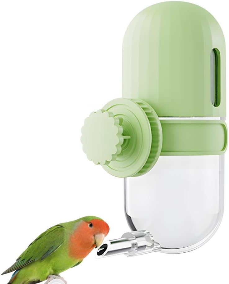 Bird Water Dispenser, 240ML Detachable Bird Drinking Bottle Automatic Birds Water Feeder for Small-Medium Parrots Budgies Lovebirds Parakeets Cockatiels
