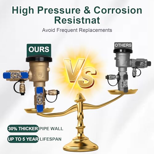 【UPC® Certified】1" Brass Pressure Vacuum Breaker, Max 400PSI Sprinkler Backflow Preventer for Non-Potable Systems Like Irrigation & Industry by ONDAQUA - Image 6