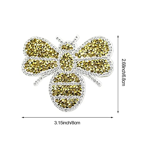12 Pack Bee Rhinestone Decorative Patches Iron On Clothes Rhinestone Appliques For Scratch Cover Diy For Jeans, Dress, Jackets, Clothing, Curtains, Handbag, Shoes, Scrapbooking #TOP1