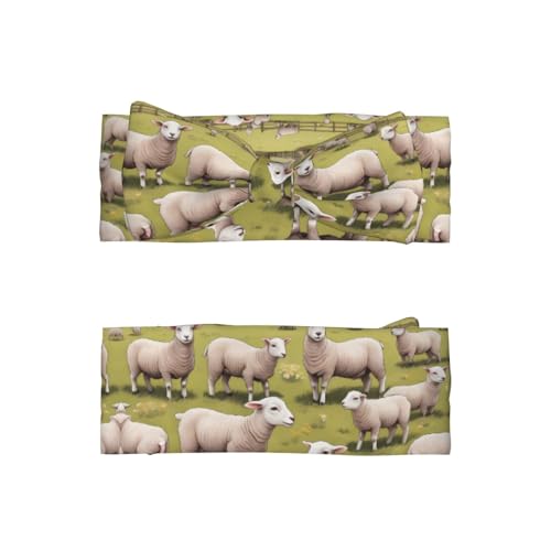 0-6 Months Baby Bow Hairband for Newborn, Infant, Toddler, Elastic Bow Headband, Pasture sheep Decorative Headband2