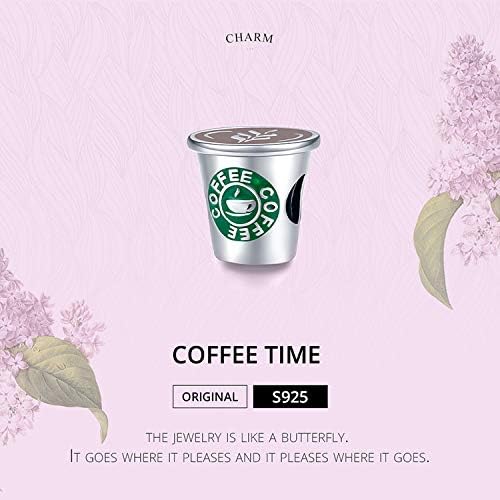 Miniatura 2 de Abalorio de plata de ley 925 original para tetera, taza de vino, abalorios de cuentas de taza de café para pulseras, regalos de Navidad para ella,