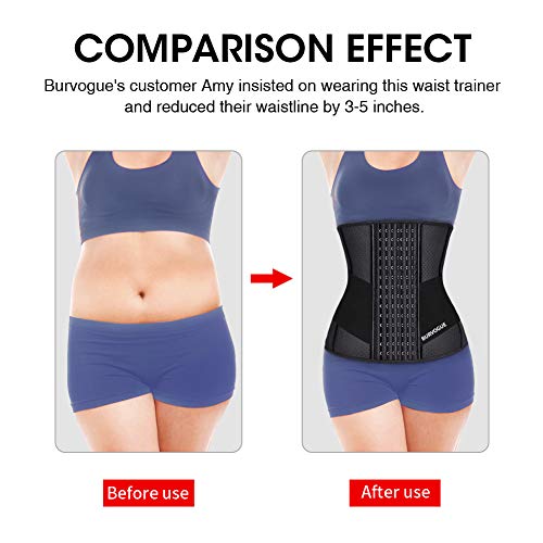 Burvogue Waist Trainer For Women Weight Loss-Latex Underbust Corset Sport Body Shaper Trimmer Girdle (Breathable & Extension Buckle, Xx-Large) #TOP4