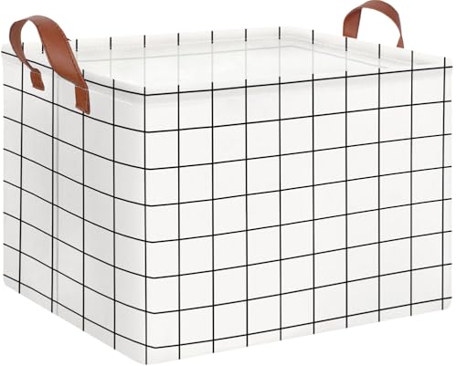 CLOCOR Rectangular Storage Bin,Waterproof Coating (white checks)