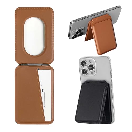 スマート良品 Mag-Safe対応 3in1カードケース スマホスタンド付き 多角度調整 iPhone 17 16 15 14 13 12用 財布 定期券 ICカード収納 最大4枚 薄型 耐久性 プレゼント最適 (F2 ブラウン)