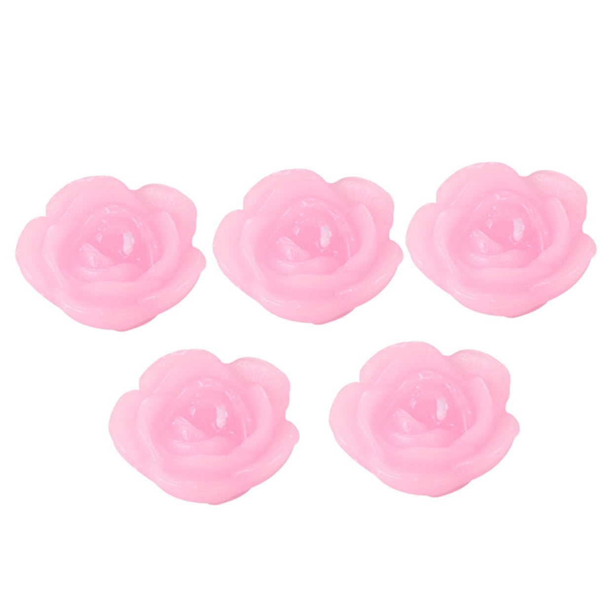 Cabilock 5pcs Rose Floating Candles for Romantic Decor Unscented Water-Activated Flower Candles for Weddings Pool Bathtub and Special Occasions