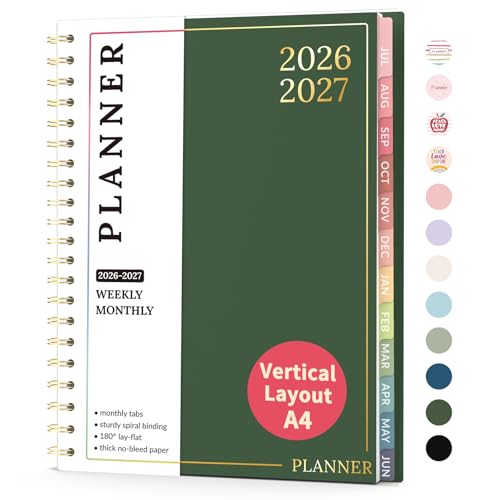 Teacher Planner 2026-2027, Forvencer Academic Planner 2026-2027, Jul 2026 - Jun 2027, 8.5"x11", Weekly & Monthly Planning Book with 7 Periods, School Agenda for Teacher Student, A4, Dark Green