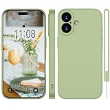 WXX Custodia Protettiva in Silicone per iPhone 16, Cover Protettiva Sottile e Sottile con Microfibra, Cover Protettiva Completa Antigraffio per iPhone 16 6.1" Verde Matcha
