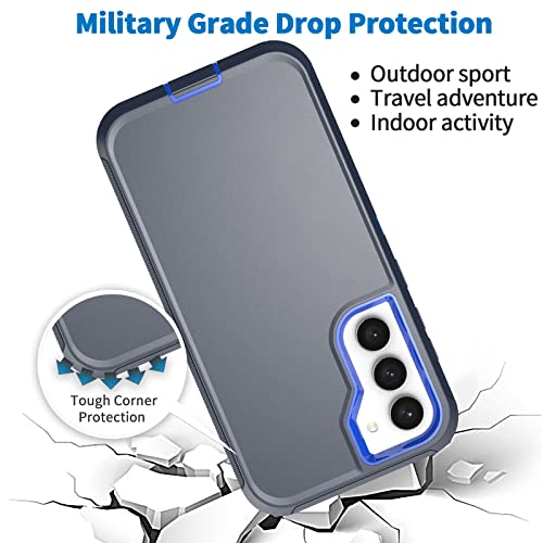 Bisbkrar Defender Case For Samsung Galaxy S23 5G,[Military Grade] 3 In 1 Shockproof Rugged Protective, Heavy Duty Bumper Phone Cover(With Black Belt Clip) (Blue) #TOP5