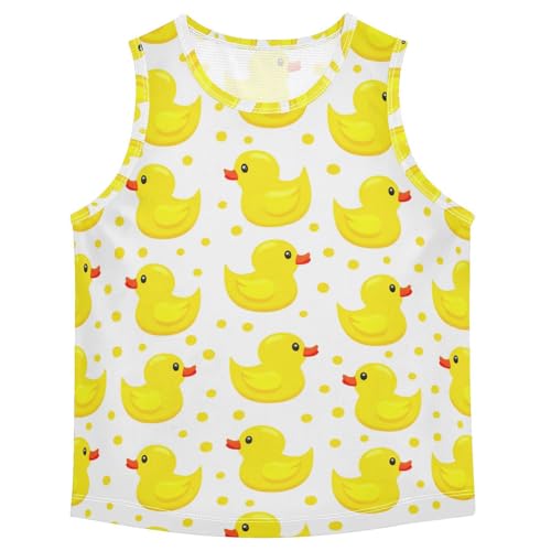 J JOYSAY Duck Polka Dot Yellow Boys Tank Top Sleeveless Muscle Shirts Quick Dry Kids T-Shirts 3-15T