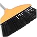 Mikinona Patio Cleaning Broom Soft Bristle Stainless Steel Long Handle Heavy Duty Commercial Sweeper
