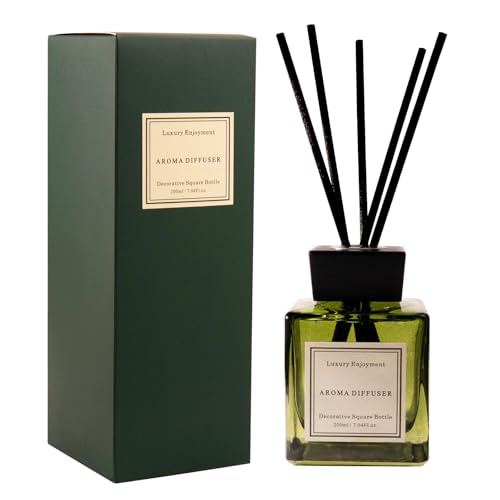 XEPTLE Hotel Colletion Reed Diffuser, Clean White Floral Fragrance with Bergamot & Warm White Musk, Air Freshener, Home Fragrance Diffuser with 5 Reeds for Bedroom Bathroom Office Décor, 7.04oz, Green