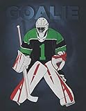 Hockey Notebook for Goalie: Blank Inside, Wide Ruled 8.5 x 11 Composition Book