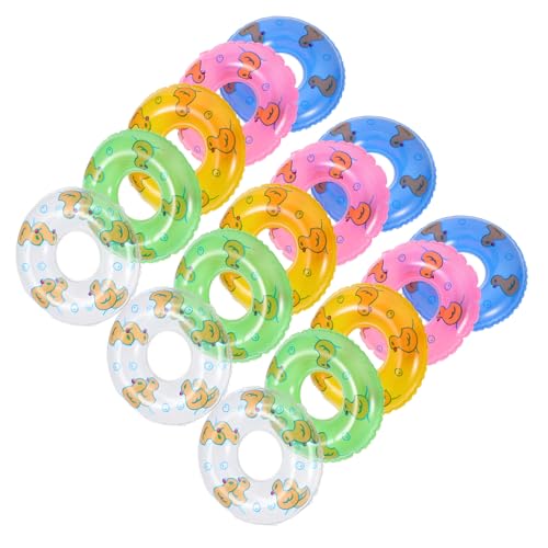 jojofuny 15pcs Mini House Swimming Rings Inflatable Toys Tiny Inflatable Tube for Children Swim Rings Decorations Photo Props