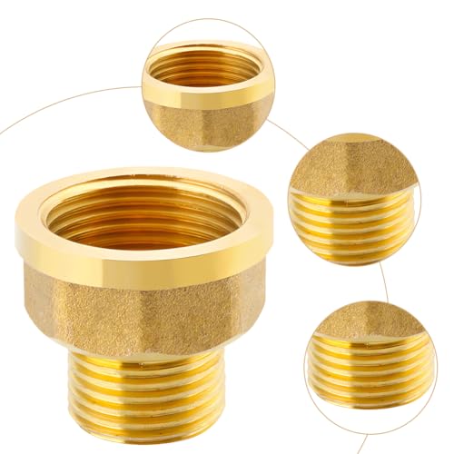 2 Stück Messing Reduzierstück 1\ Innengewinde x 1/2\ Außengewinde, Reduziermuffe IG 1 Zoll auf AG 1/2 Zoll, Sanitärarmaturen für Wasserrohr, Trinkwasser, Behälter, Sanitär Verbindungen