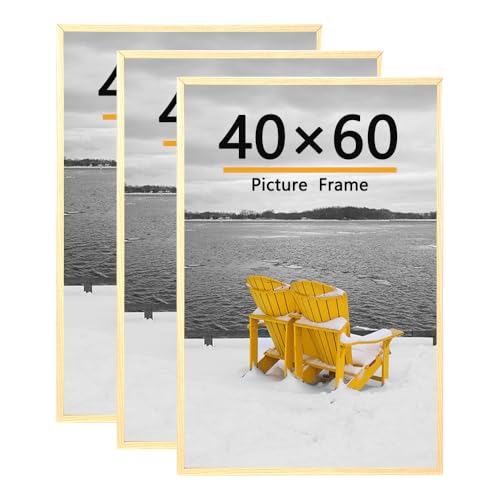 Baoee 3 Pack 40x60 Bilderrahmen, 40x60 Bilderrahmen Eiche für Fotogalerie - Einschubstreifen, horizâ€¦ – Vignette