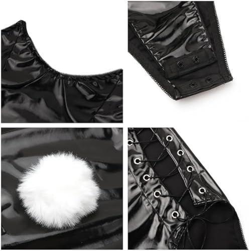Sexy Hasen-Outfit für Damen, Anime-Cosplay-Kostüme, Lackleder, Dessous, Bodysuit, Einteiler, Hasenmädchen, Senpai, Rollenspiel, Halloween, Uniform, Catsuit für Karneval, Weihnachten – Bild 3