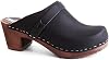 Sandgrens Handmade Swedish Wood Clogs for Women, High Heel Mule | Dublin