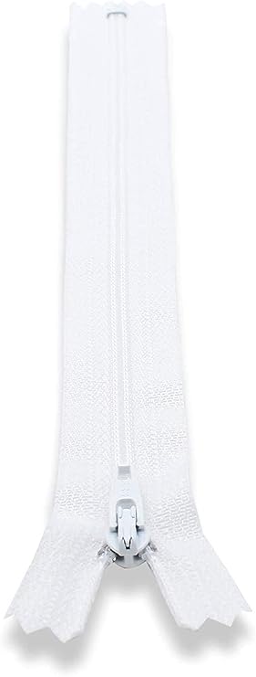 YKK 20 Zipper YKK Color White for Apparel, Handbags, Craft & Sewing Projects (12 Zippers/Pack)