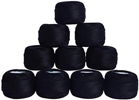 Crochet Cotton Pearl Threads (10 Pcs) - Crochet Cotton Yarn 10 Grams- 85 Meters -Crochet Thread for Projects, Blankets, Glove and Applique (White)