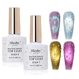 Blzshy Water Drop Gel Top Coat,Waterdrop Gel Nail Polish for Realistic Dew Design,Create 3D Raindrop Non-Wipe Wet Look Effect for Salon Nails and DIY -8ML