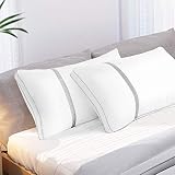 BedStory Almohadas Fibra 45 x 90 Almohada con Relleno 3D Fibra Mantiene la Forma Almohadas Antiácaros para de Cama Almohadas para Hoteles【Nueva Versión】 Pack de 2