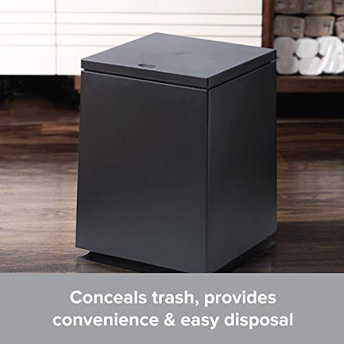 Modern Waste Basket - 1.85 Gal/7L Square Shape Trash Bin - Pop Open Trash Can With Lid - Black Bathroom Trash Can - Push Top Kitchen Garbage Can - Home/Office Trash Can With Removable Liner Bucket #TOP5