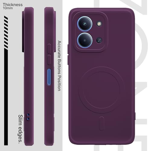 Image of Pikkme Back Cover for Redmi 15C 5G Soft Matte Silicone Mag-Safe Design (Mag-Safe Not Support) Camera Protection | Slim Fit Bumper Cover (Purple)