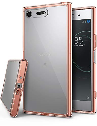 Ringke Xperia XZ Premium Case Fusion Crystal Clear PC Back TPU Bumper Drop Protection/Shock Absorption Technology Raised Bezels Protective Cover - Rose Gold Crystal