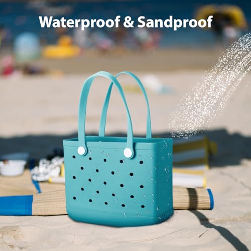 Medium Rubber Beach Bag for Men & Women, Large Capacity Rubber Travel Tote Bag for the Beach Boat Pool