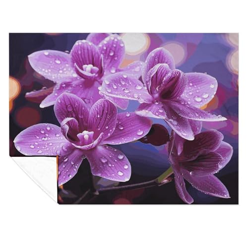 Couverture micro polaire violette 152x203 cm pour lit et canapé - 7