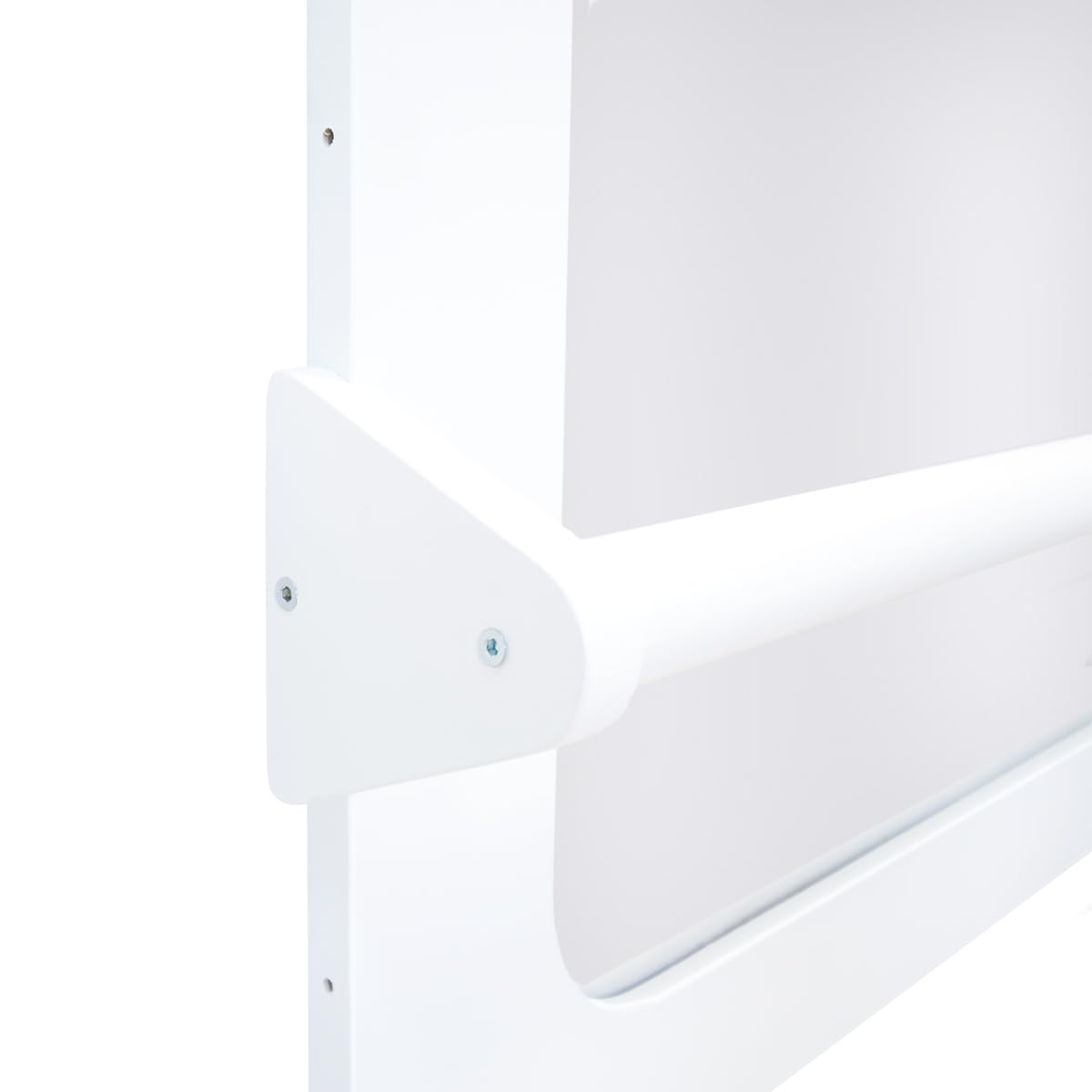 Bainba Espejo Montessori con Barra Blanco para Bebé | Cristal Irrompible de Seguridad | Evolutivo con 3 Alturas Ajustables | para Bebes y niños | 112 x 60 cm | Hecho en España | Fijación en la Pared