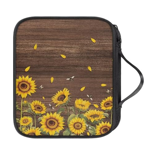 Vanideaoty Sunflower Crochet Storage Organizer Wood Pattern Lightweight Knitting Needle