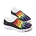 JUDENTIDOS Rianbow Flag Pride Sneakers for Women Light Slip on Loafers Flats Sneakers Fashion Outdoor Walking Running Shoes
