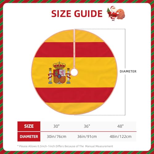 Jupe de sapin de Noël rustique imprimé drapeau espagnol extérieur intérieur - 4
