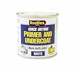 RUSTINS White Primer/Undercoat 250ml -Fast-Drying Paint Base for Smooth Coverage; Easy-to-Use Interior & Exterior Prep Coat for Walls, Woodwork & DIY Home Decorating