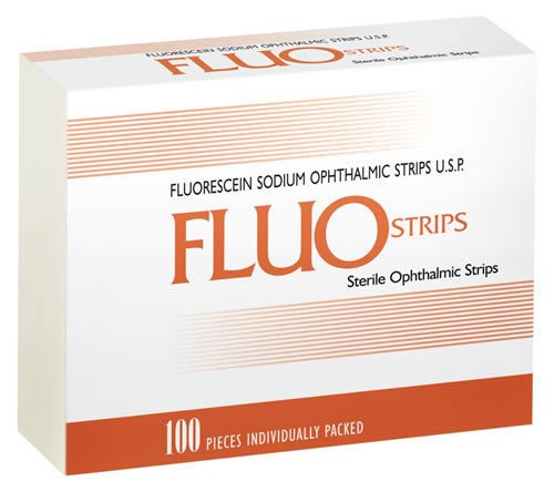 100 Bandelettes Fluo Ophtalmiques Colorées Fluorescéine Sodique U.S.P Bio Glo Fluorets Sans Correction