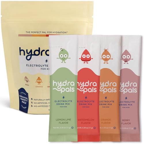 HydraPals Kids Electrolyte Powder – 16 Count Variety Pack – Hydration Drink Mix for Kids – Berry, Orange, Watermelon & Lemon Lime – No Artificial Dyes...
