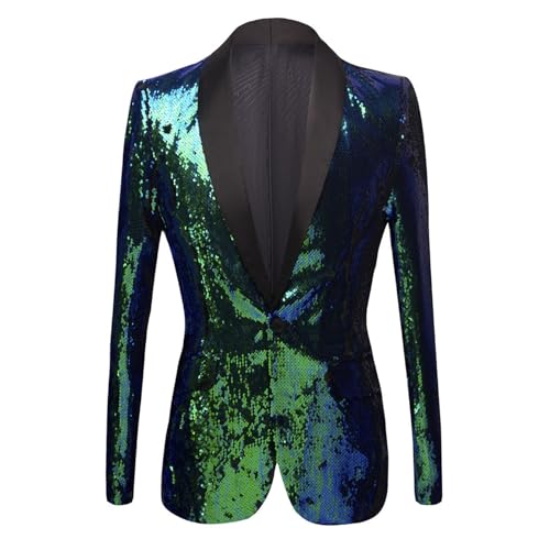Veste à paillettes homme coupe droite avec fermeture à un bouton