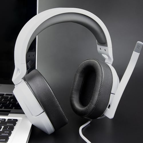 SOULWIT Earpads Reemplazo para Corsair HS65/HS55 Surround Wired, HS55 Surround V2, HS 65/HS 55 Wireless Core Gaming Headset, Almohadillas para Auriculares con Cuero Proteico Suave y Espuma de Alta Densidad - Negro miniatura 3