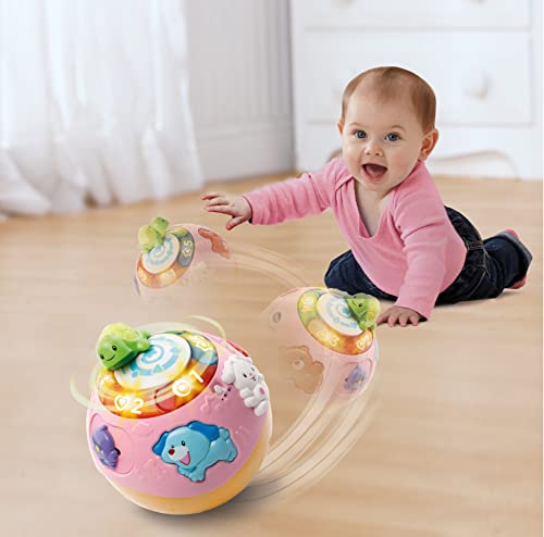 VTech Crawl & Learn Baby Activity Ball, Musical Toy With Lights for Babies & Toddlers 6 Months+, English Version, Pink