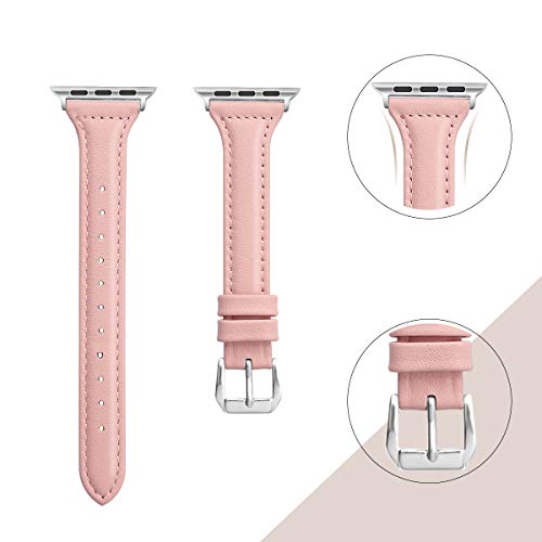 SEURE Leather Band Compatible with Apple Watch Strap 38mm 40mm 41mm 42mm 44mm 45mm,Women Men slim soft Bracelet Wristband for Series 8/7/6/5/4/3/2/1/SE - Image 4