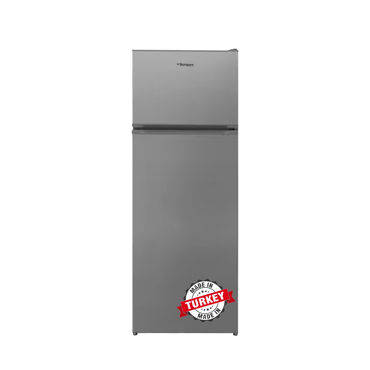 Bompani 240 litter Top Mount Double Door Refrigerator - Defrost Fridge Freezer With Smart Sensor & Humidity Control With 1 Year Full & 5 Year Compressor Warranty - BR240SS Dark Silver