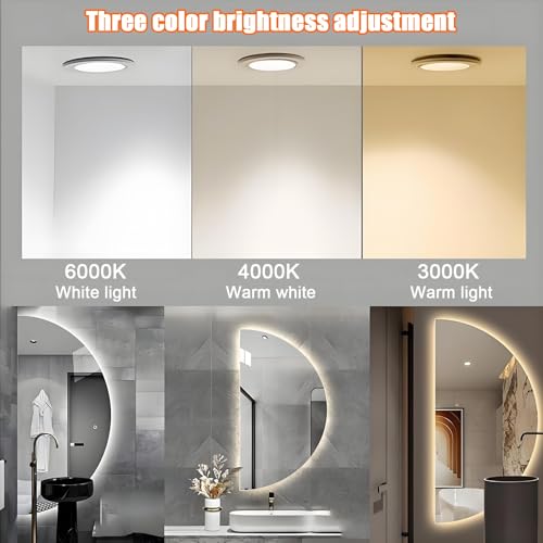 Miroir de maquillage sans cadre LED antibuée à intensité variable - 5