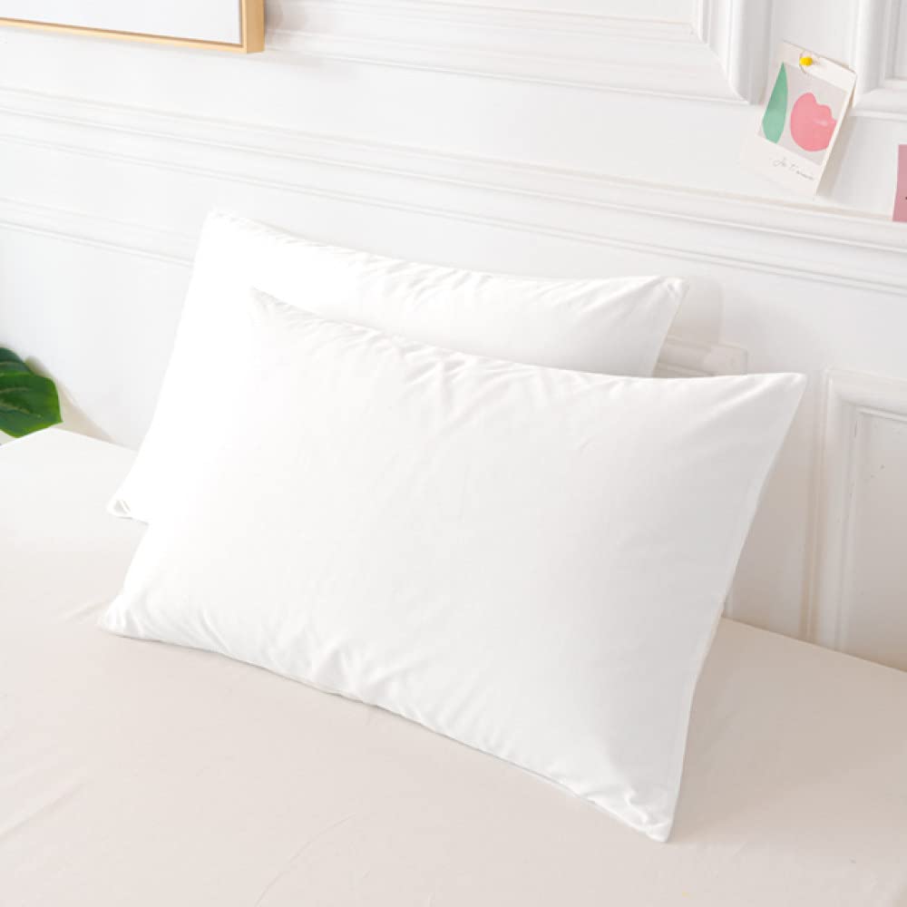 Funda de Almohada de algodón sobre Funda de Almohada 40S Funda de Almohada de algodón King Size Funda de Almohada,Blanco,40x60cm 2pcs
