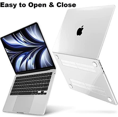 Image of Midkart Case Compatible with MacBook Air 13.6 inch M5 M4 M3 M2 Release 2026-2022 A3449 A3240 A3113 A2681 Touch ID Hard Shell Cover Keyguard Dust Plugs for MacBook Air 13 inch Case, Crystal Transparent