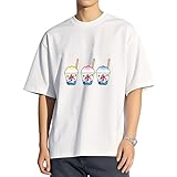 [ZKCASA] Tシャツ メンズ 半袖 3種類のかき氷 夏服 カットソー 7オンス 肉厚生地 綿 吸汗性 丸首 シンプル オシャレ 男女兼用 春秋冬 3XL