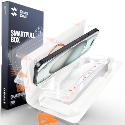 SMARTDEVIL 3 Pack Screen Protector for iPhone 16 (6.1 Inch) Tempered Glass, HD Clear Film, Easy Installation, Dust-Free Box