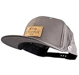 ChiemX Unisex Baseball Snapback Cap mit Lederpatch und Schirm Gerade Grau Unisize