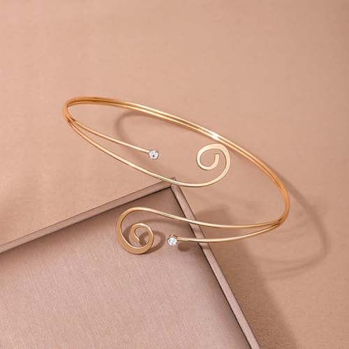 Image of Long tiantian Gold Arm Cuff Upper Arm Armband Greek Goddess Costume Jewelry